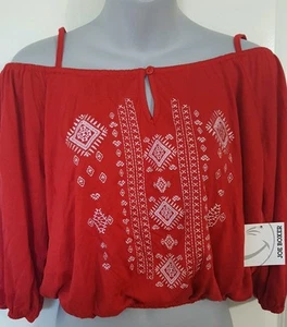 Juniors Top Shirt Blouse Red Pink Joe Boxer Size S Small M Medium L Large New - Picture 1 of 6