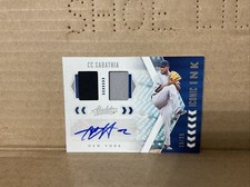 2020 Absolute Iconic Ink Autograph Dual Game Worn Materials CC Sabathia Auto /25