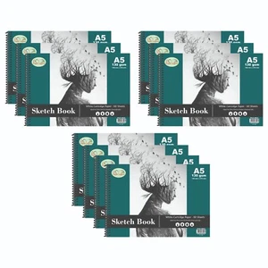 [Set of 10] A5 Sketch Pads Spiral Bound Artist Doodling Drawing Books Arts Craft - Picture 1 of 13