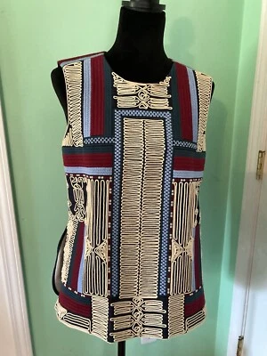 Túnica/colete sem mangas BCBG Maxazria com bordado lindamente colorido tamanho P - Imagem 1 de 4