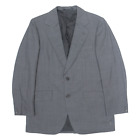 Vintage AQUASCUTUM Mens Blazer Jacket Grey Wool 90s Spotted M