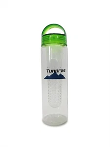 NEW Reusable Fruit Infuser Infusion Water Bottle, Twist Top, 23oz Clear, Tundras - Picture 1 of 4