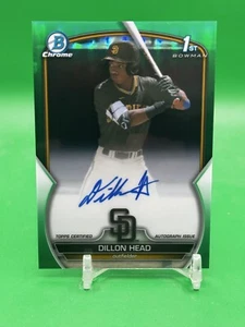 2023 Bowman Chrome Dillon Head 1st Auto #CDA-DHE True Green Refractor /99 - Bild 1 von 2