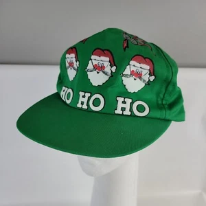 Christmas Santa Hat Green Ho Ho Ho Snapback Cap H012 - Imagen 1 de 7