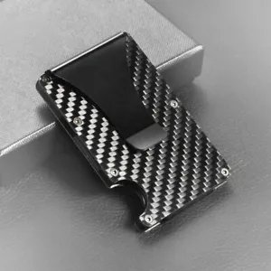Slim Credit Card Holder RFID Blocking Wallet Purse Carbon Fiber Money Clip-NEW - Picture 1 of 11