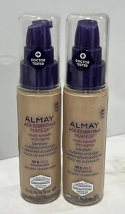 2 Almay Age Essentials Makeup Multi-Benefit SPF 15 - 100 Fair - 1 oz - Picture 1 of 2