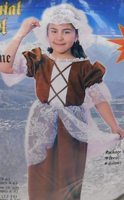 Colonial девочка Kids паломник Хэллоуин наряд костюм - 4-6 маленький #3300 - Изображение 1 из 4