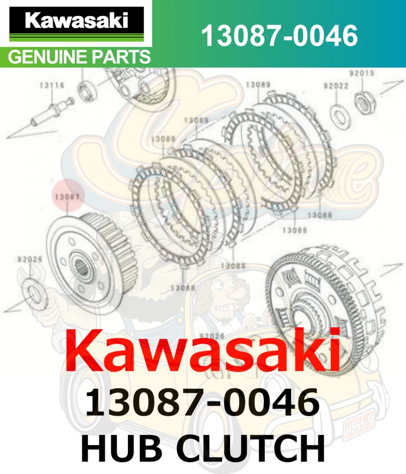 Kawasaki Genuine 2009-2023 Ninja650 KLR650 Versys650 HUB CLUTCH 13087-0046 - Image 1 of 1