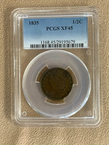 1835 CLASSIC HEAD HALF CENT PCGS XF 45 Cover
