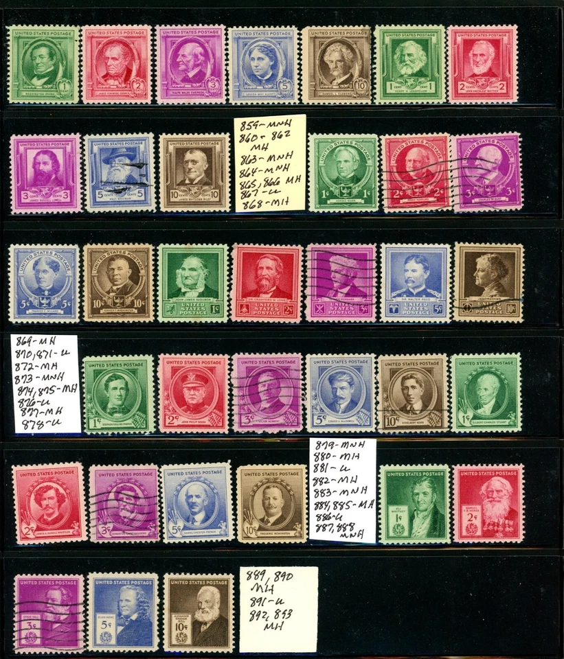 US Selection of 35 MNH/MH/Used Stamps - CV=$32.80              (28-C250) - Image 1 of 1