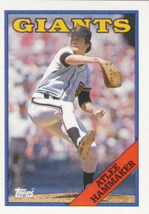 1988 TOPPS..ATLEE HAMMAKER..NRMT..CARD # 157..GIANTS..FREE COMBINED SHIPPING