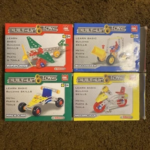 LOT 4 Built-Up Toys Building Skills Airplane Bulldozer Motorcycle Race Car 8+ - Picture 1 of 16