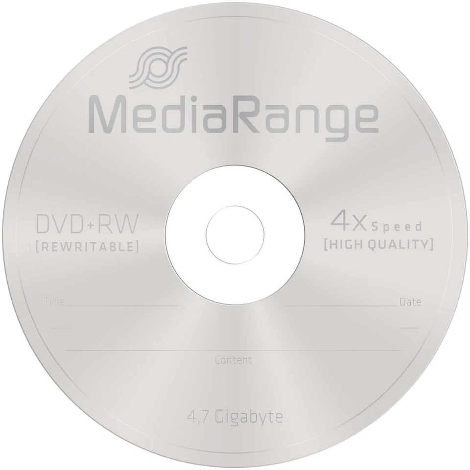 1 MediaRange DVD+RW 4.7GB 120 minutes 4x rewritable Blank discs MR451 Sleeve - Image 1 of 1