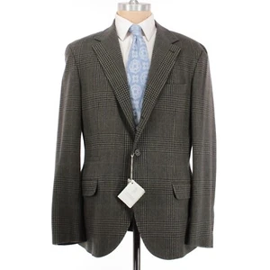 Brunello Cucinelli NWT Wool/Cashmere Sport Coat Sz 52R 42 Green/Navy/Black Plaid - Picture 1 of 10