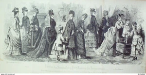 Gravure de mode Journal des Demoiselles & Dames réunis 1875 n°3987 - Imagen 1 de 1