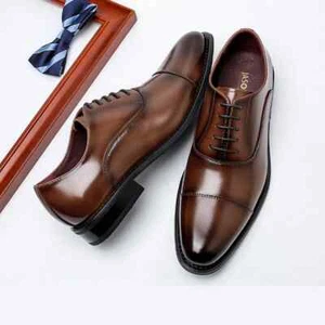 Fashion Men Dress Shoes Pointed Toe Lace Up Flats Male Footwear Big Size 39-45 - Picture 1 of 27