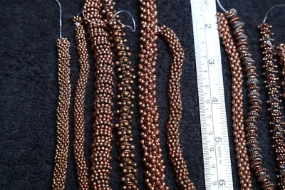 1557,5 gramos de hebras de cuentas de cobre indio único puro, muchos estilos y tamaños Foto 1 de 3