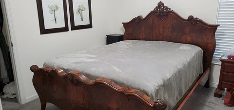 Antique Circa 1880  bed frame queen Cover