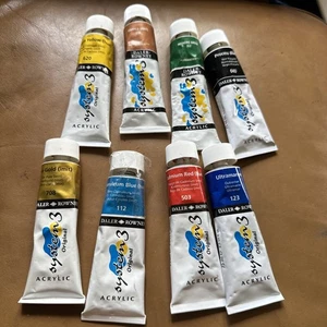 Bin 8 X Daler Rowney Acrylic Paint Tubes 75ml Bundle Lot - Picture 1 of 6