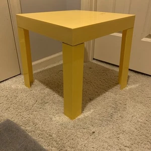 Vtg Space Age Plastic Yellow Parsons Style Table - Picture 1 of 12