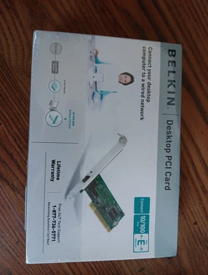Vintage  Belkin Desktop Network PCI Card Ethernet LAN Adapter 10/100M  - Image 1 of 4