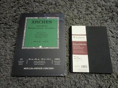 Arches 140lb 10x14 Watercolor Pad With Strathmore Mixed Media Journal - Image 1 of 3