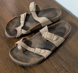 Birkenstock Sandalen Mayari Leder Damen Gr. 41 Anthrazit Birko-Flor - Bild 1 von 6