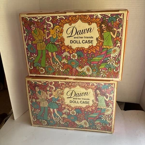 2 Topper Dawn and Friends Puppenkoffer gebraucht weißer Griff 6 1/2 Zoll Puppen zwei - Bild 1 von 18