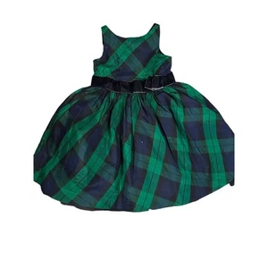 Janie and Jack Emerald Plaid slik Dupioni lined dress size 5 - Picture 1 of 3