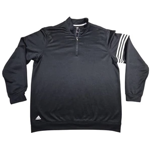 Adidas Golf ClimaLite Pullover Para Hombres XL Negro 3 Rayas Media Cremallera Sudadera - Imagen 1 de 6
