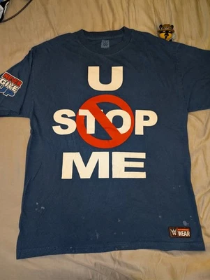 Camisa WWE John Cena Para Hombre Grande Azul U Can't Stop Me U Can't See Me  Foto 1 de 4