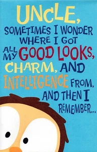 Funny HAPPY BIRTHDAY Pop-Up Card FOR UNCLE, Good Looks by American Greetings +✉ - Picture 1 of 6