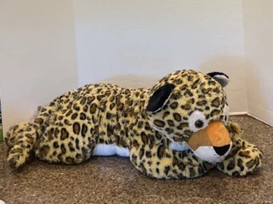 Fiesta Leopard Cat Plush Laying Down Fluffy Soft Toy Big 5” Paws 32” LARGE - Picture 1 of 13
