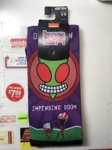 Invader Zim “Impending Doom” Gir Adult Crew Socks For Men Women - Picture 1 of 2