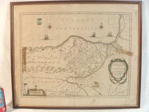Antique 1640 Willem J Blaeu Basque Region Amsterdam Map - Picture 1 of 13