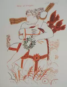 Alekos FASSIANOS: Olympische Spiele, Der siegreiche Reiter, Lithographie signiert - Bild 1 von 6