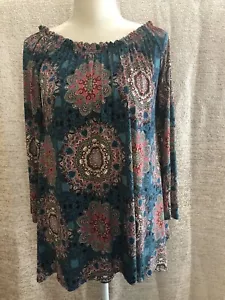 Top elástico para damas azulado y rosa talla S - Imagen 1 de 9