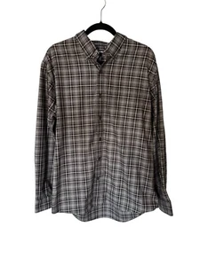 Land's End No iron Twill Button Up Brown Shirt Large (16-16 1/2) - Picture 1 of 7