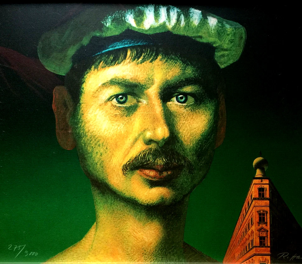 RUDOLF HAUSNER  Adam aktiv  HANDSIGNIERT, 40x50,Orig-Litho, limit. Bütten.Rahmen - Bild 1 von 4