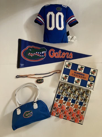 NCAA Florida Gators Combo Package Pillow Flag Purse Beaded Necklace Checker Game Cover
