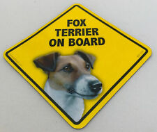 Fox Terrier Dog On Board Magnet Laminated Car Pet Magnet NEW 6x6 