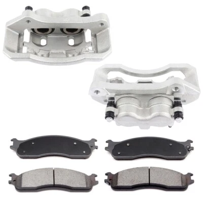 Front Brake Calipers And Ceramic Pads For 2003-2008 Dodge Ram 2500 3500 Foto 1 de 4