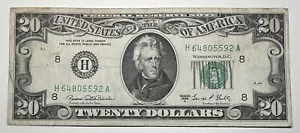 1969 C $20 Twenty Dollar Bill Federal Reserve Note St Louis, MO Vntage Currency - Picture 1 of 6