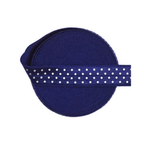 Corbata para el cabello con estrella de lunares plegable elástica de 5/8" FOE estampado 50 carrete de 100 yardas - Imagen 1 de 35