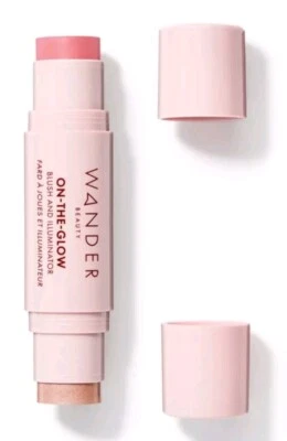 WANDER Beauty On-the-Glow Blush and Illuminator - "Petal Pink/Nude Glow" - NIB - Image 1 of 3