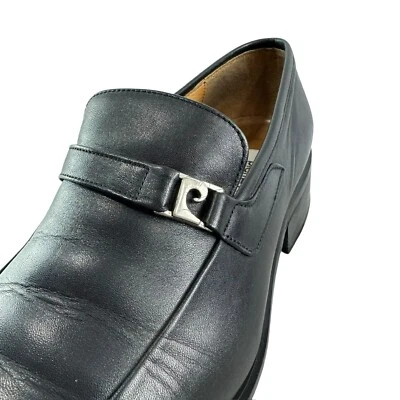Genuine PIERRE CARDIN Black Leather Loafers For Men 9.5 US Size 43 Euro - Image 1 of 4
