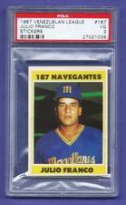 1987 Venezuelan League Sticker  JULIO FRANCO  # 187  HIGHEST GRADED CARD !