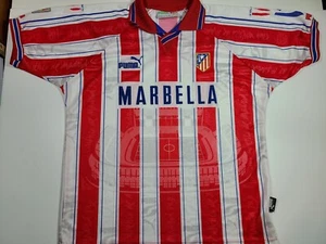 Vintage Atletico Madrid Jersey Puma 1996/97 Home Soccer Kit XL Rare Grail - Picture 1 of 8