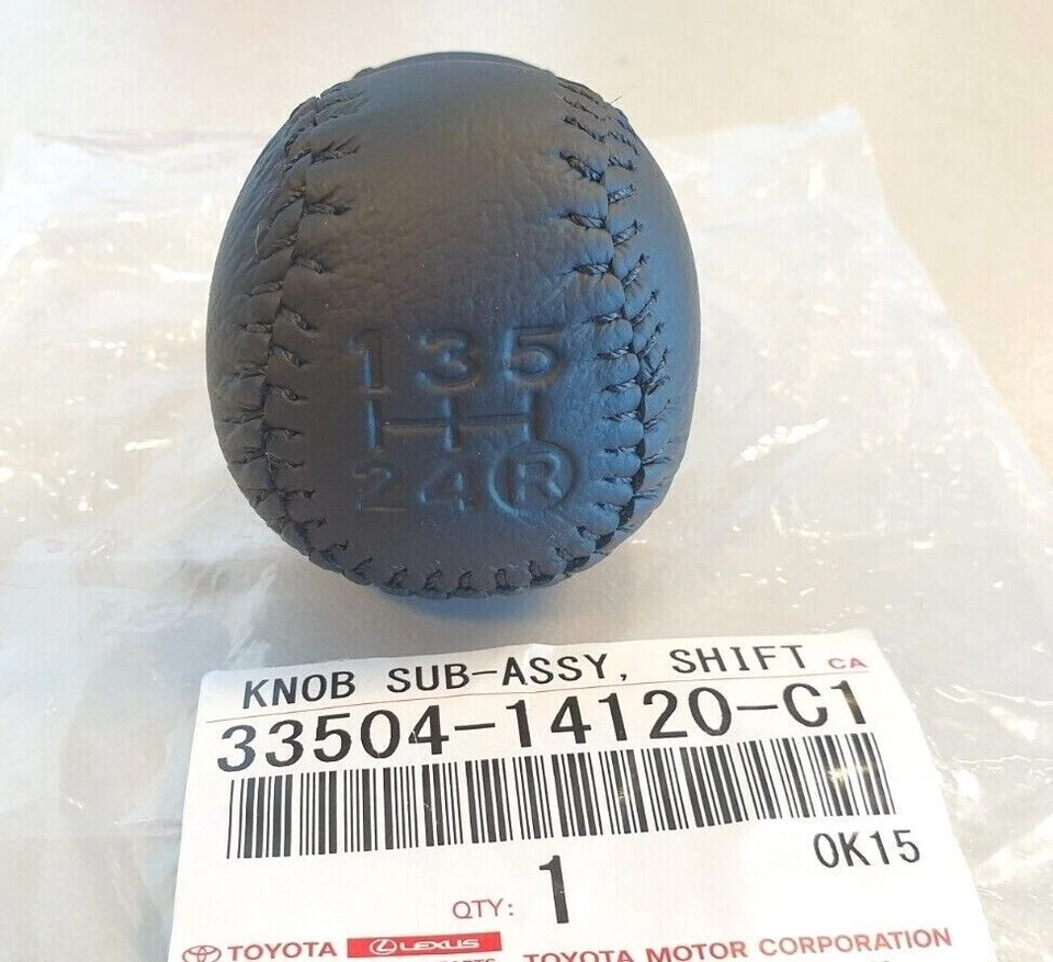 # TOYOTA Celica MR2 Spyder 00-05 BLACK LEATHER SHIFT KNOB 33504-14120-C1 OEM* Foto 1 de 1