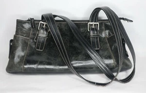 Giani Bernini Black Leather Purse Handbag Multi Pocket - Picture 1 of 9